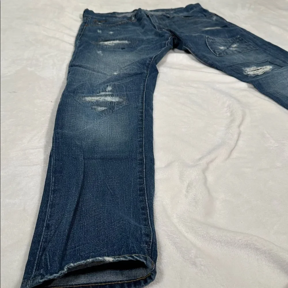 Ralph Lauren Classic Blue Distressed Denim Jeans